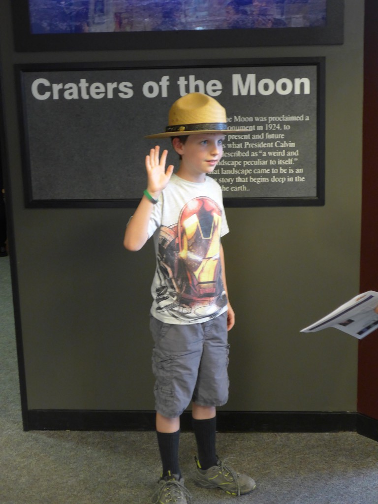 Being sworn in as a Junior Ranger